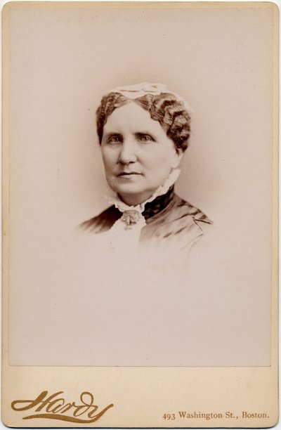 Mary Ashton Rice Livermore (1820-1905), hervormer, schrijver, diende in de sanitaire commissie tijdens de burgeroorlog, pleitbezorger voor vrouwenrechten; foto door A N Hardy, Boston door American Photographer